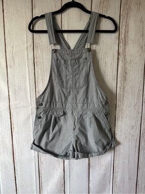 Vans Hickory Stripe Denim Shortall Overalls Size 7